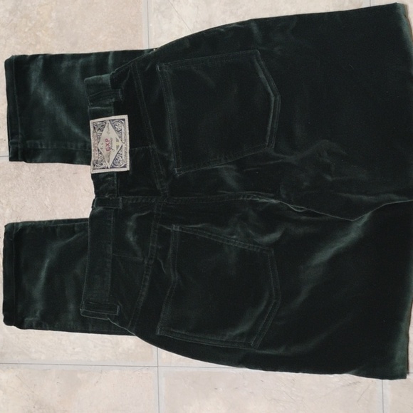 Express Forest Green Velvet Jeans Definitely Y2K - Picture 5 of 16